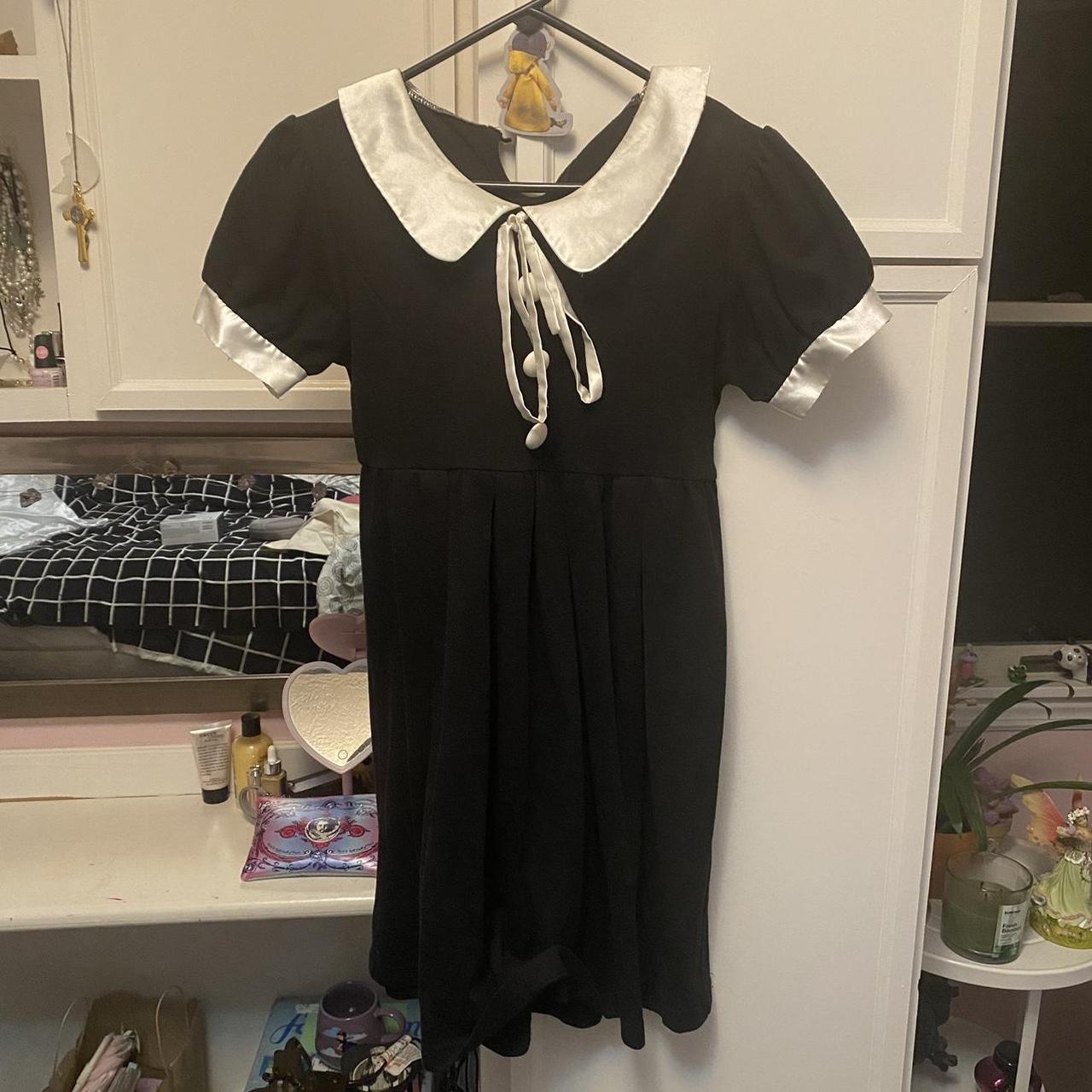 japanese style black and white babydoll peter pan... - Depop