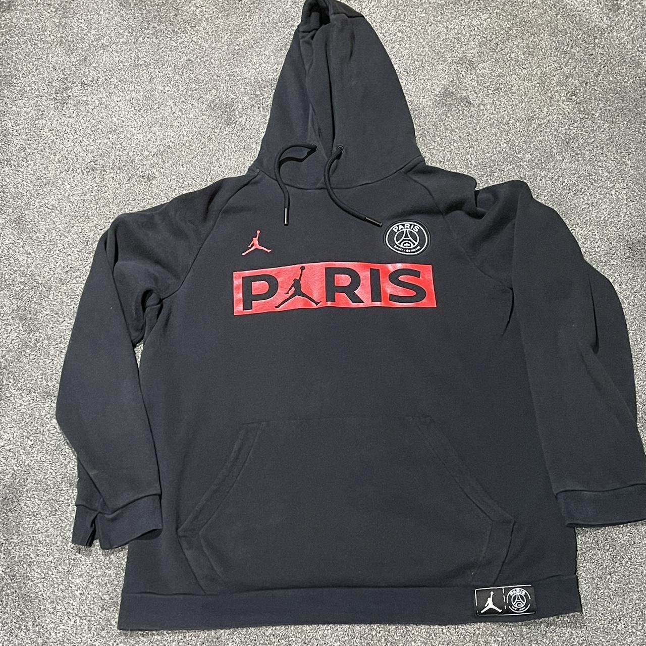 -PSG Jordan Hoodie (Paris Saint Germain) -Black/Red... - Depop