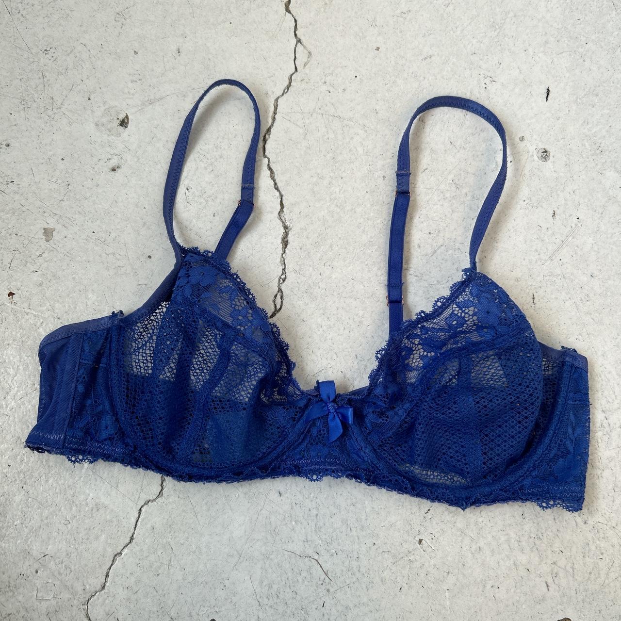 Women's Blue and Purple Bra Depop