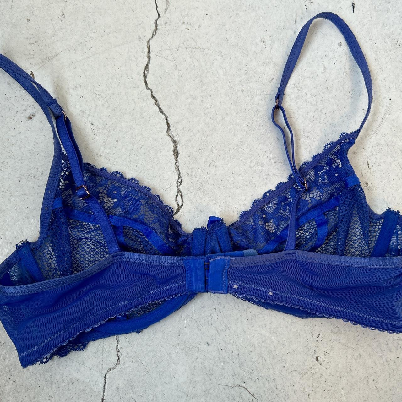 Women's Blue and Purple Bra Depop