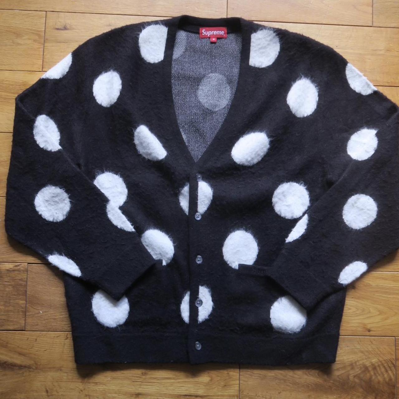 Supreme Brushed Acrylic Mohair Polka Dot Cardigan...