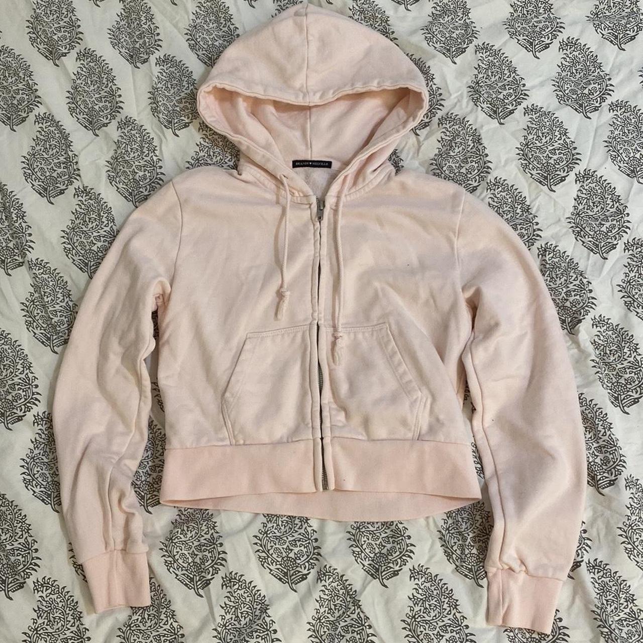 Cropped zip-through hoodie - Light pink - Ladies