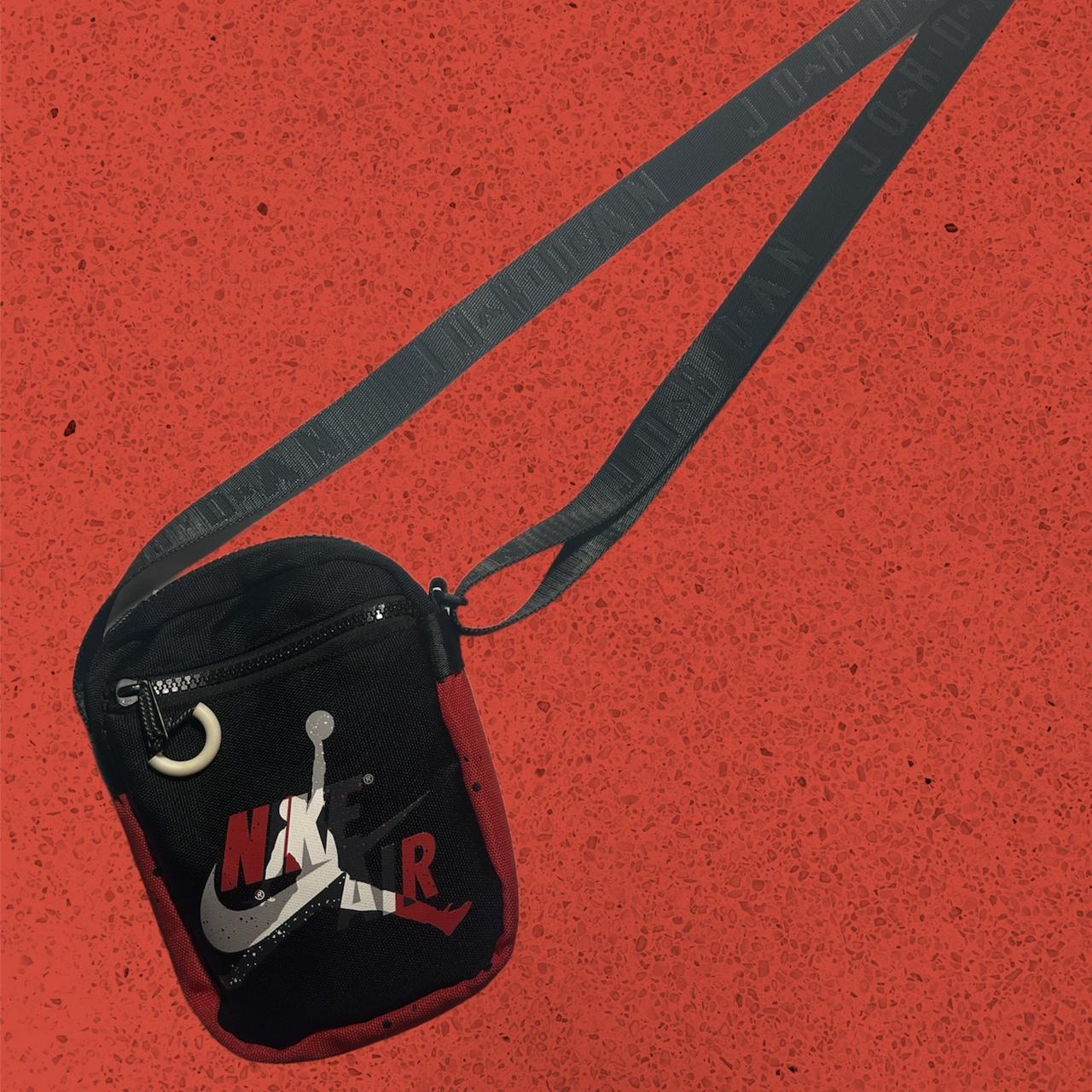 Jordan Men's Red and Black Bag Depop