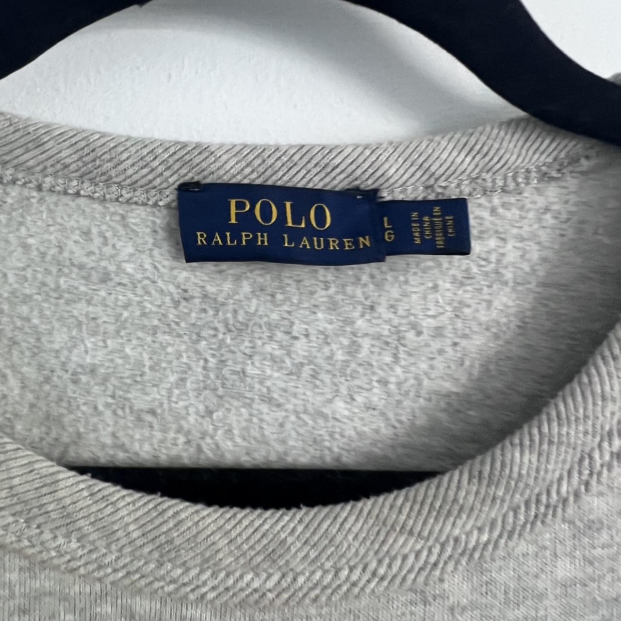 Polo Ralph Lauren logo jumper In grey Shown on size... - Depop