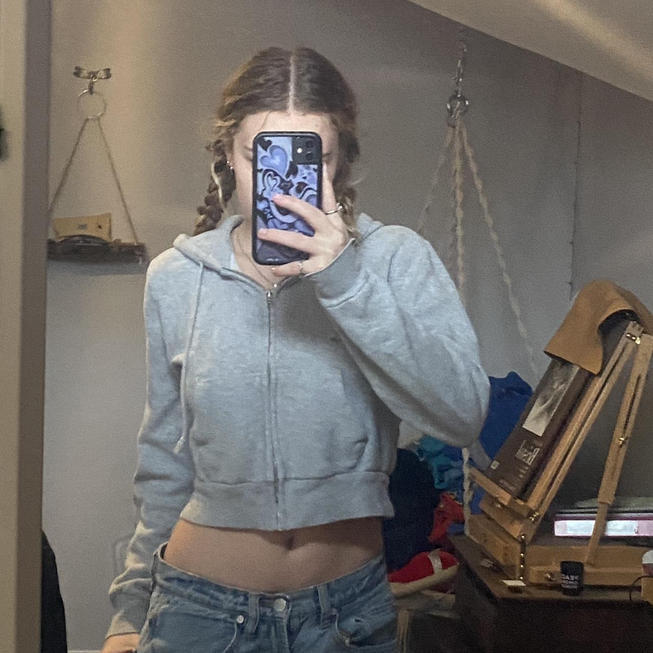 Brandy Melville Women's Grey Sweatshirt Depop