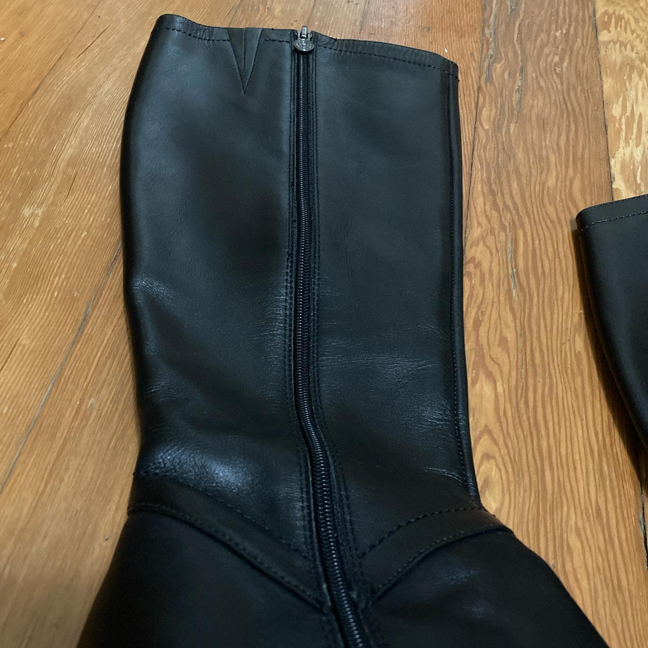 Etienne Aigner heeled black leather boots Size 9 Depop