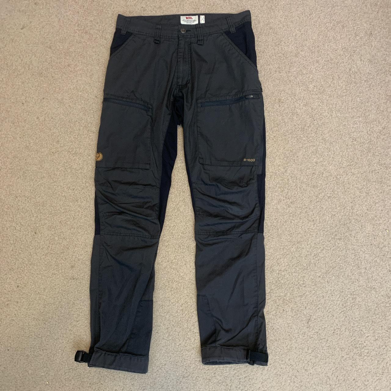 Fjällräven Men's Grey and Black Trousers | Depop