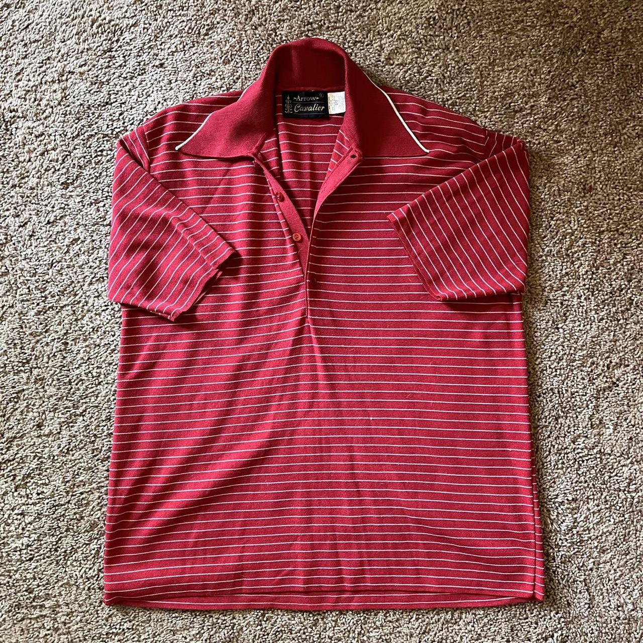 Vintage 1970’s/1980’s red and white striped polo by... - Depop