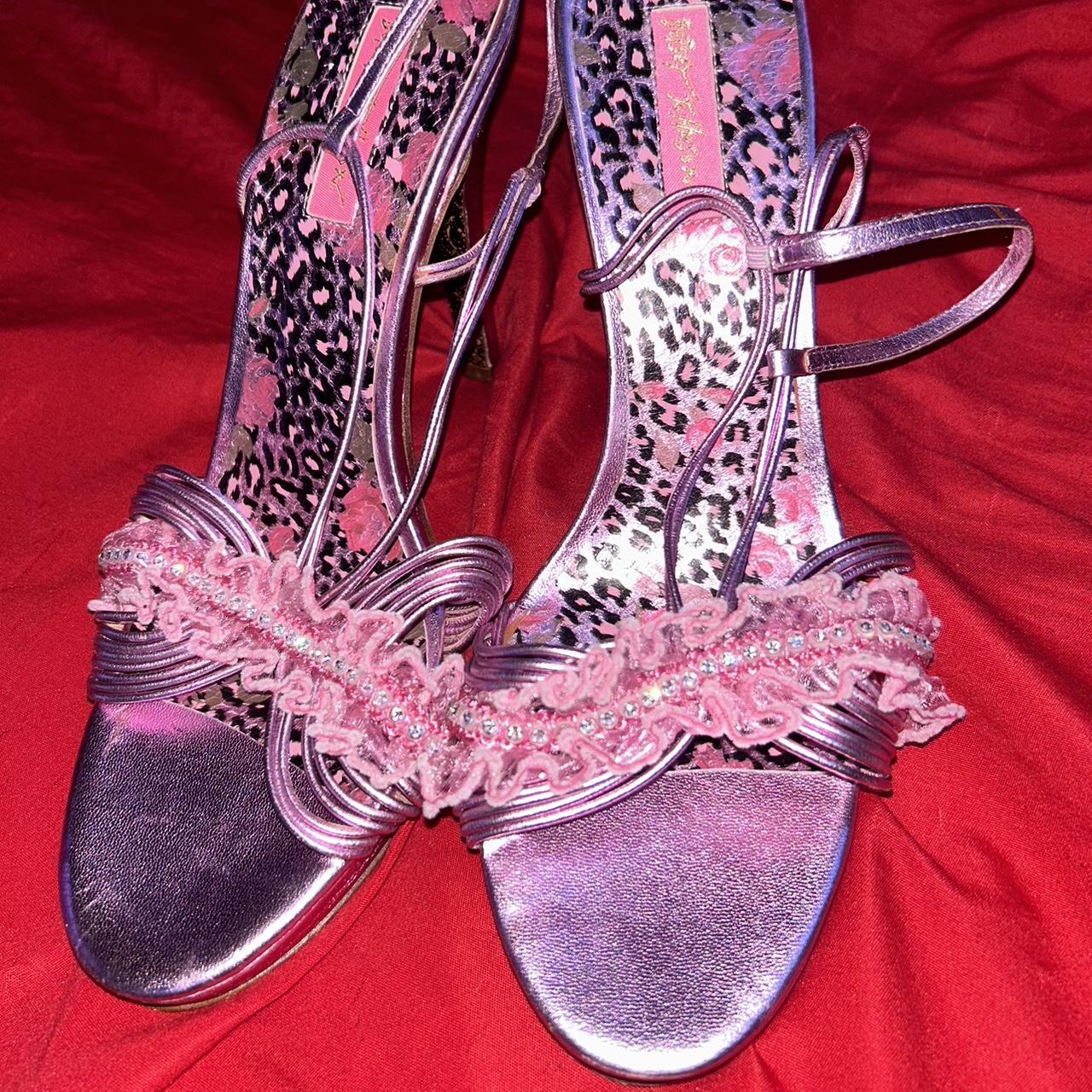 Betsey Johnson Cheetah Pink Print Heels Sole Depop