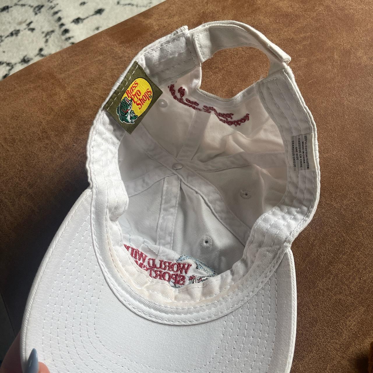 WHITE Bass pro shop Cap - Depop