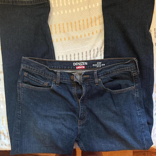 Levi s denizen 236 regular fit dark wash jeans. Depop