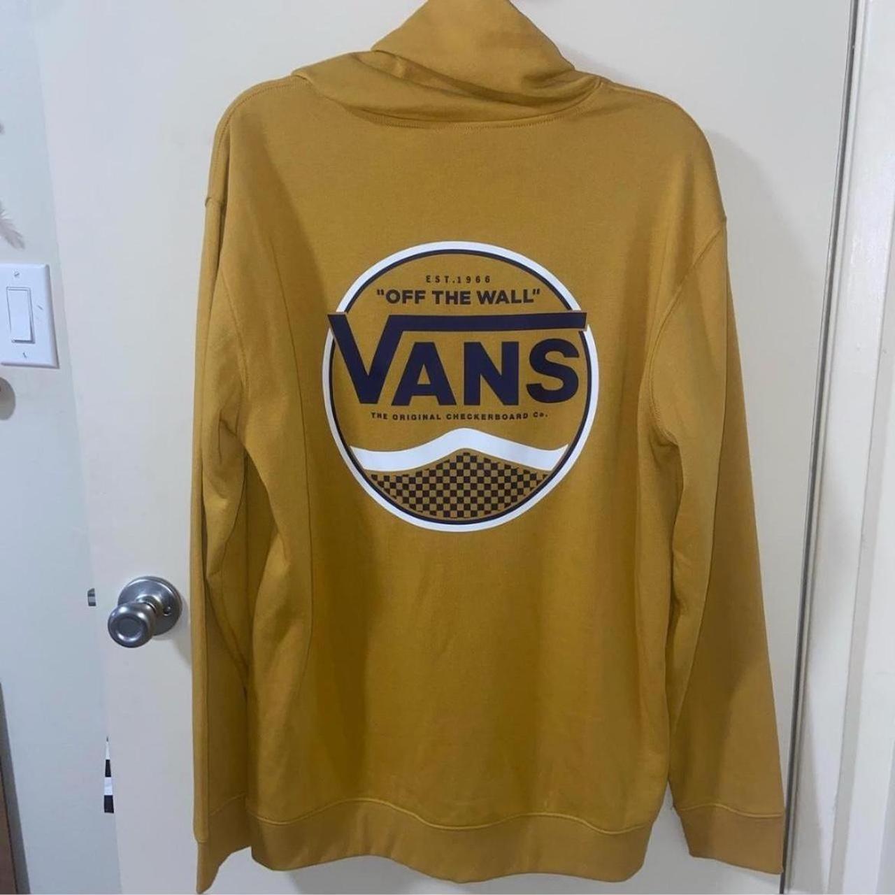 mustard yellow vans hoodie new without tags. marked