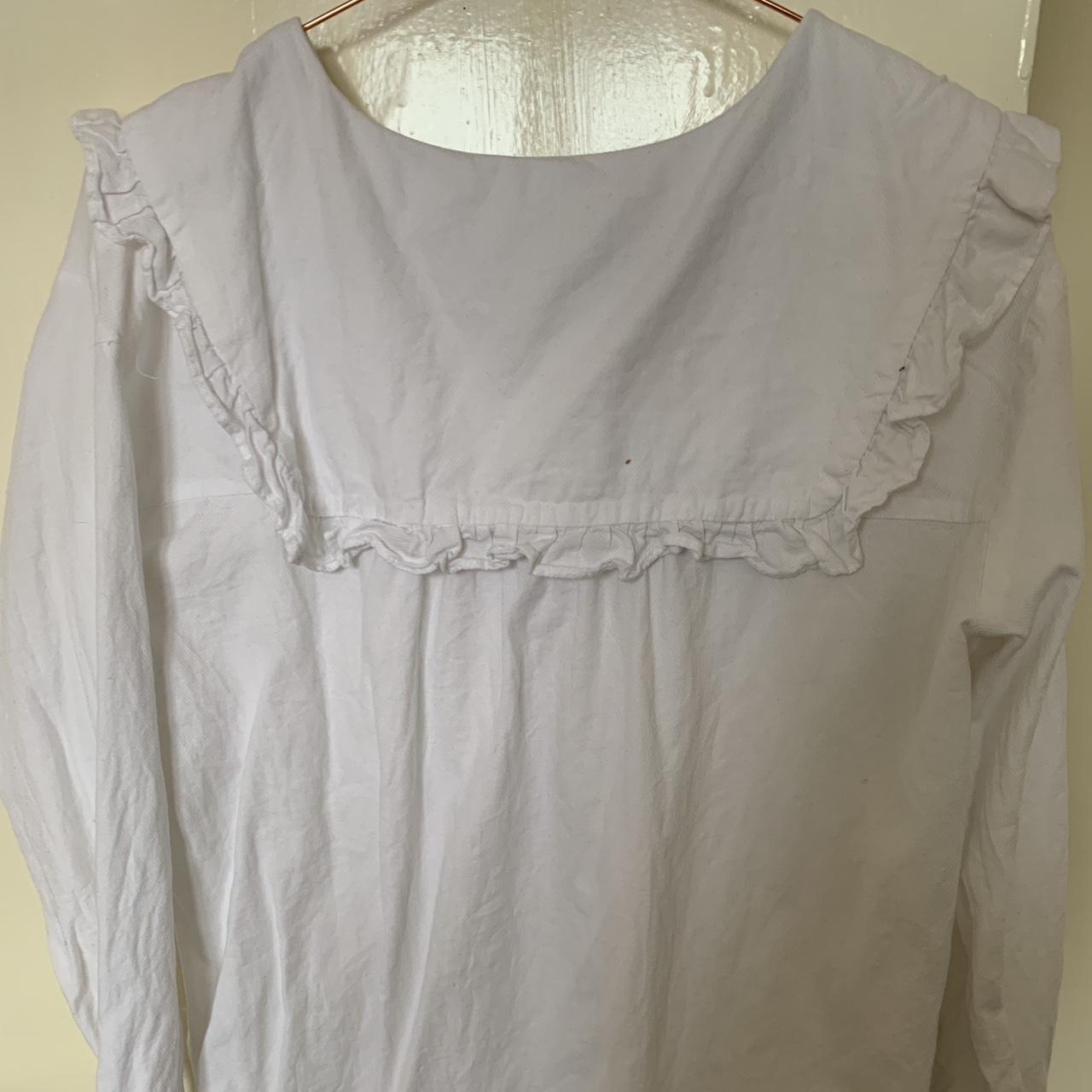 Zara Girls shirt with ruffle sailor collar. Size... Depop