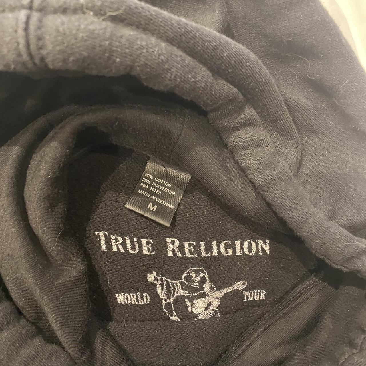 black true religion jumper. great condition. size M - Depop