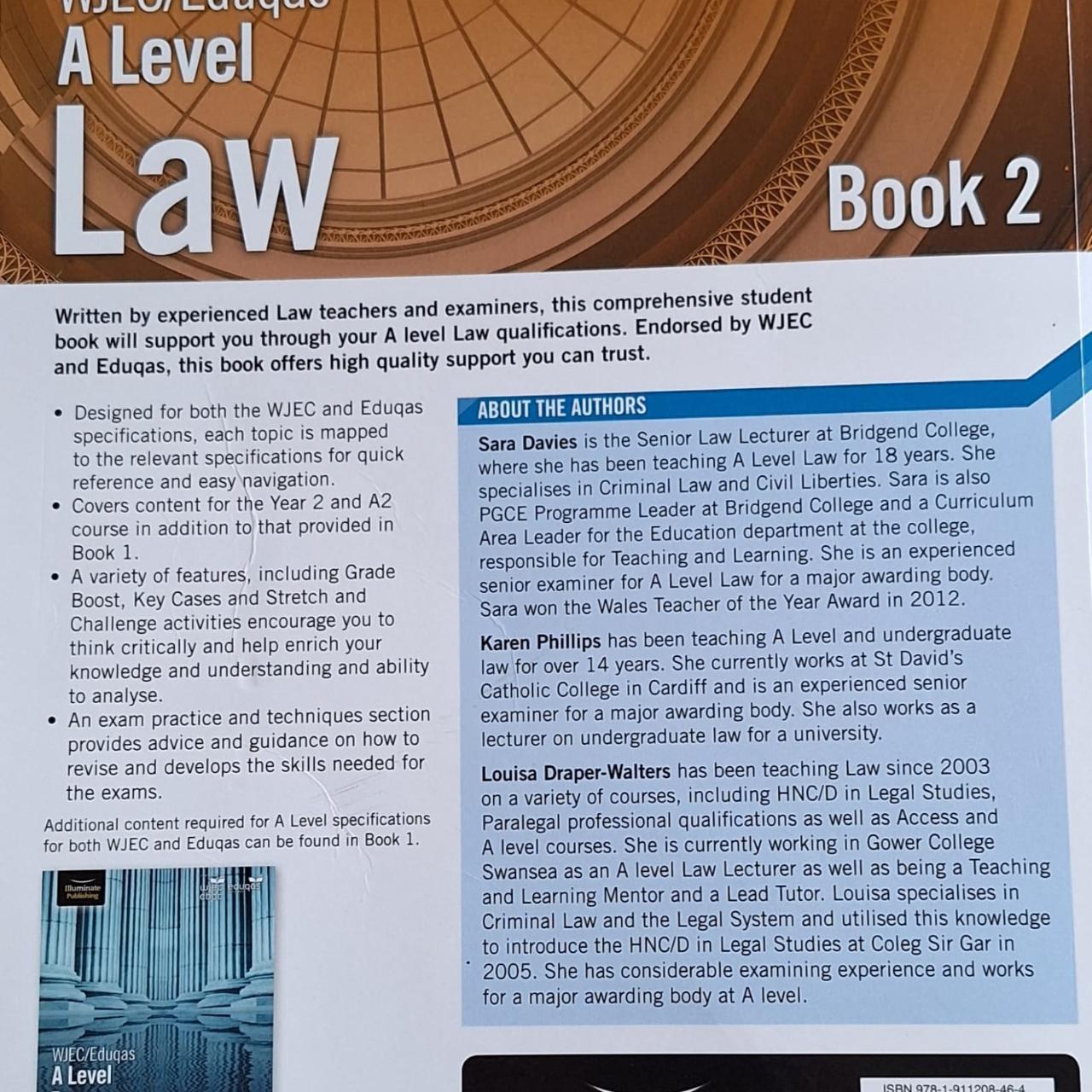 WJEC Eduqas A Level Law Book 2 Depop