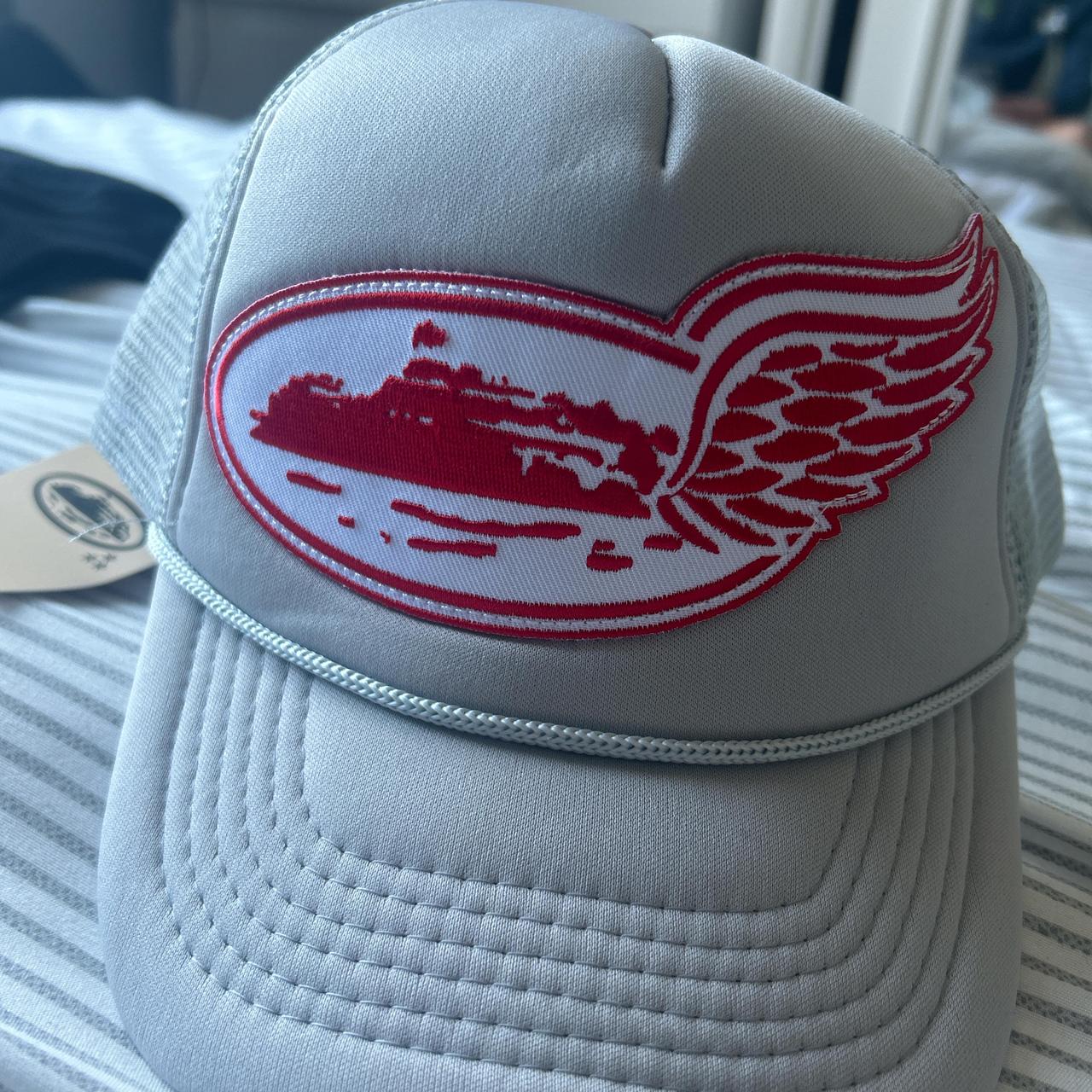 Corteiz grey red wing trucker cap/hat New without | Depop