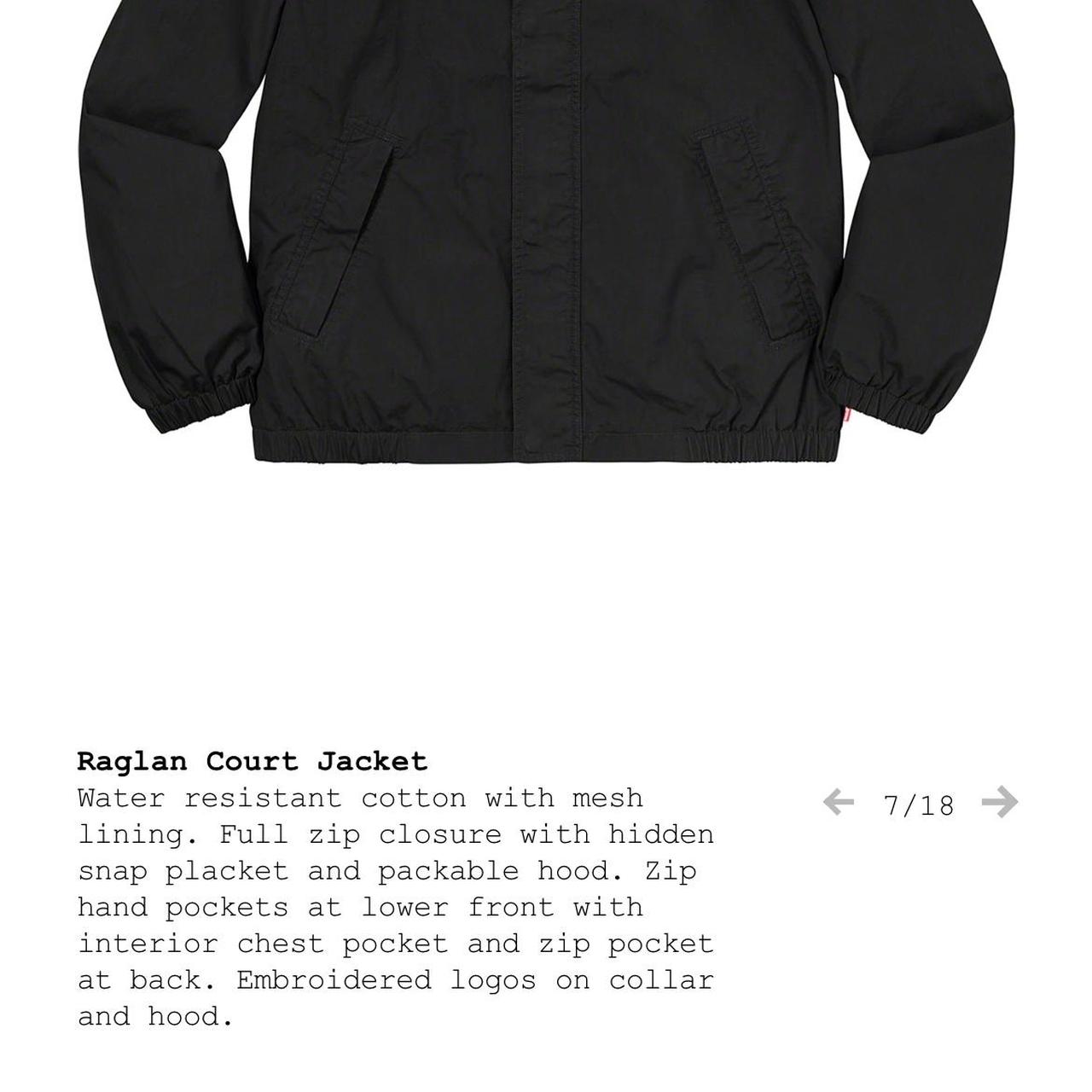 Supreme 20ss Raglan Supreme Raglan Court Jacket Black 希少