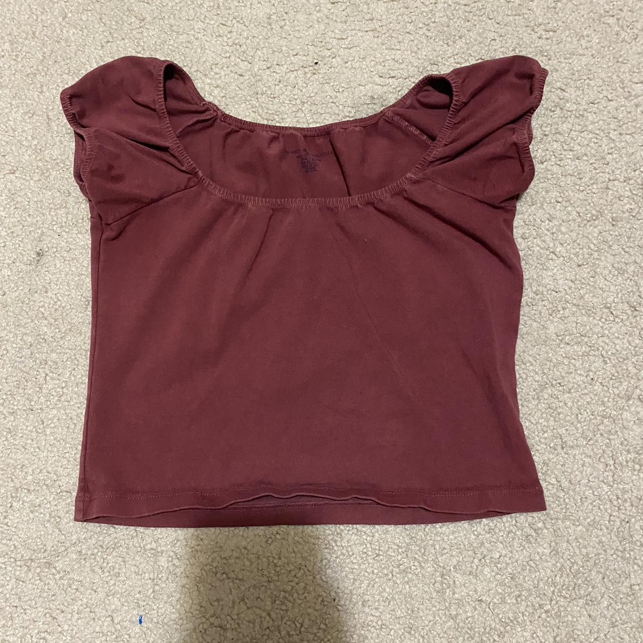 brandy melville eden top in maroon/red no flaws,... Depop