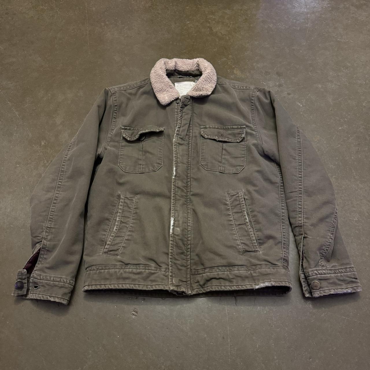 vintage dystopian aeropostale fur lined... Depop