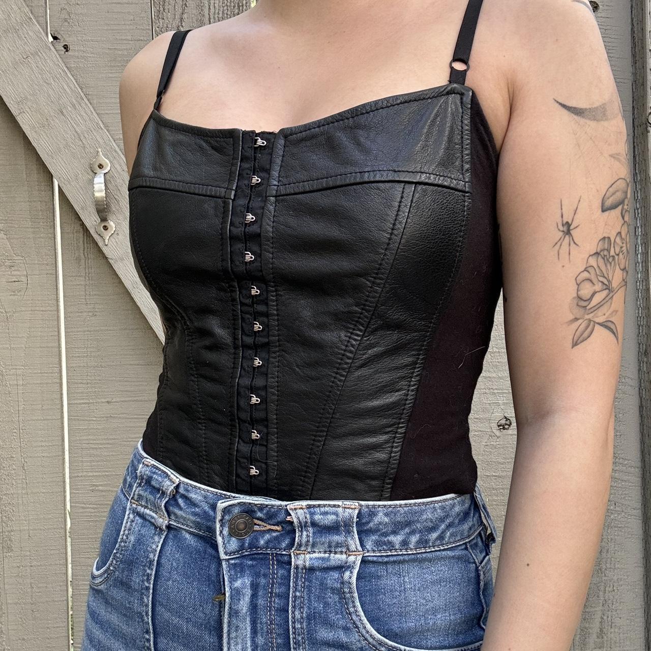 Wilson's leather black bustier corset top! Super - Depop