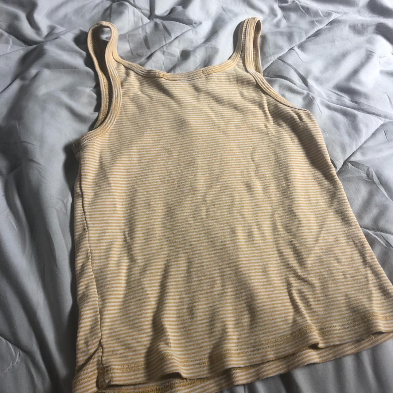 yellow striped brandy melville tank top! preloved... Depop