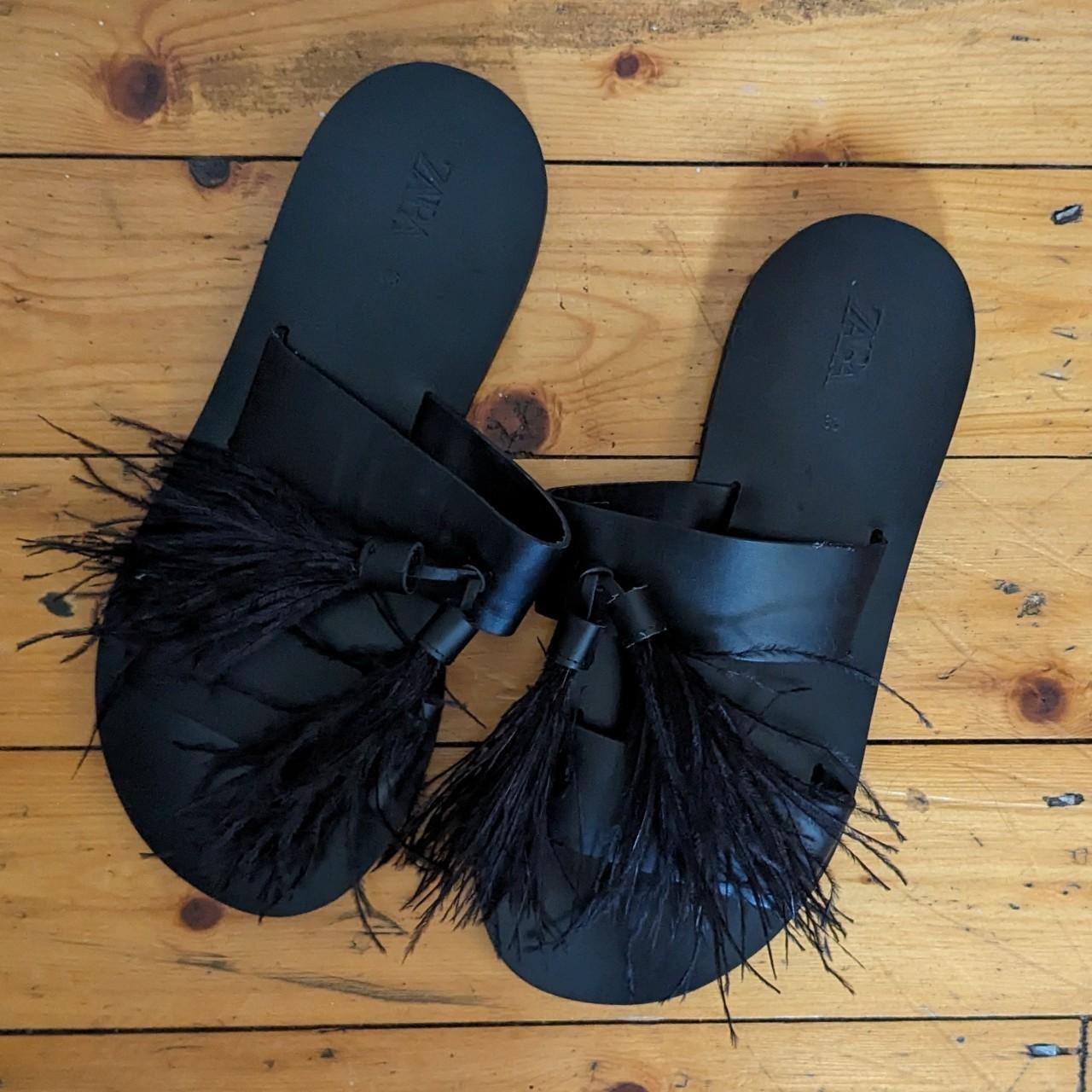 Zara fringe slides hotsell