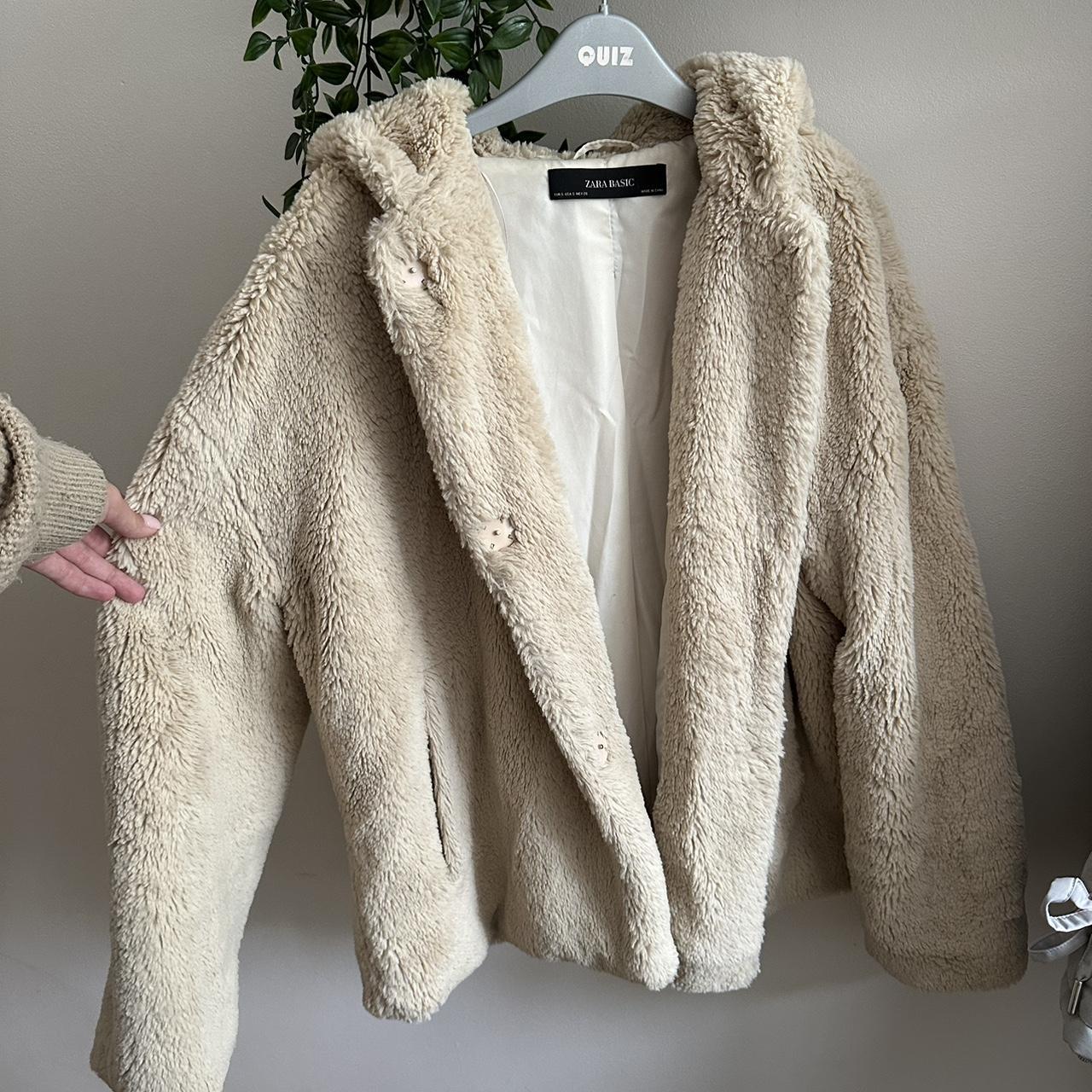 Zara Basic Teddy Bear Coat • oversized - Depop