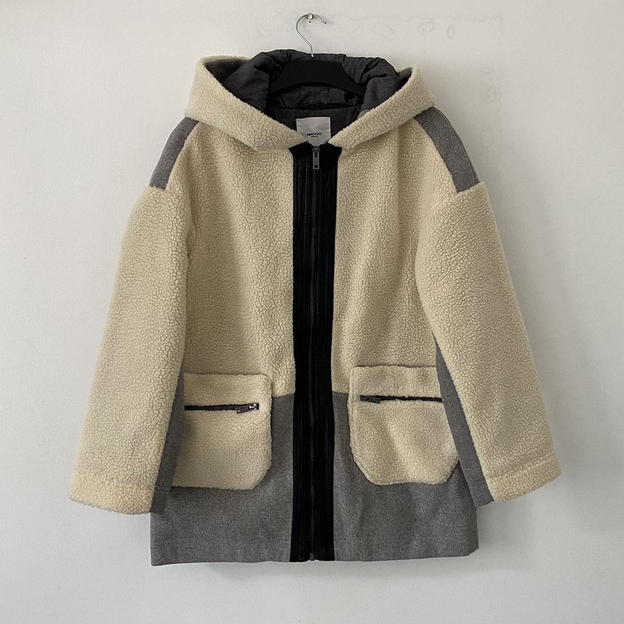 mango cream shearling coat