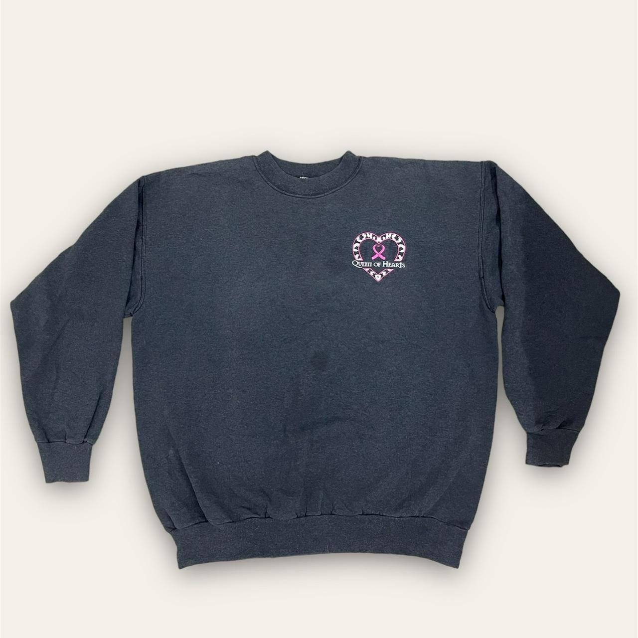 Dark Grey Hanes Sweatshirt ⚙️ embroidered “ Queen of... - Depop