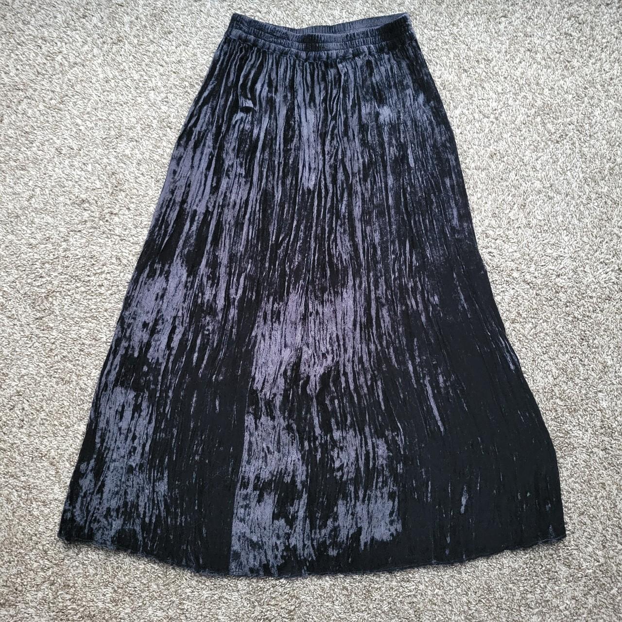 Gorgeous Vintage Black Velvet Maxi Skirt! Size M,... - Depop