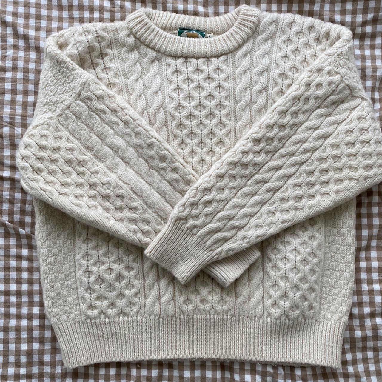 100% wool fisherman sweater 🐑 hand knit in Ireland... - Depop