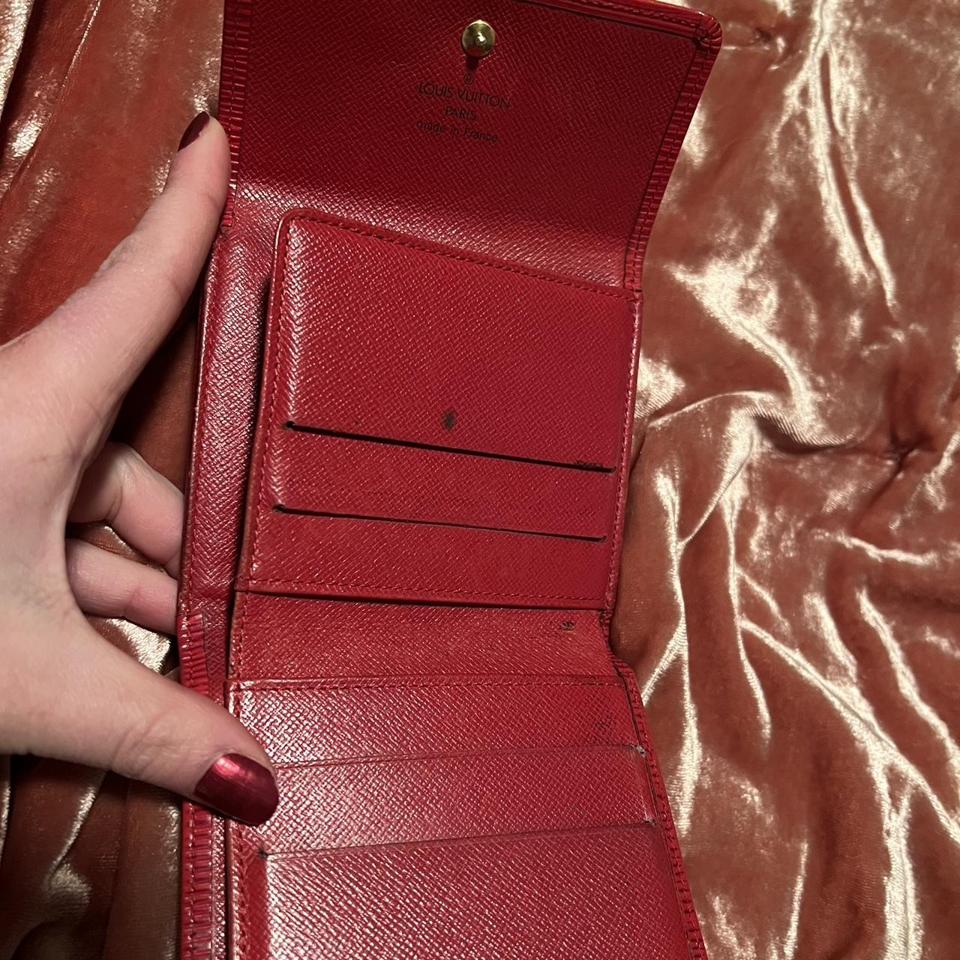 Louis Vuitton Red EPI Card holder Vintage Corner - Depop