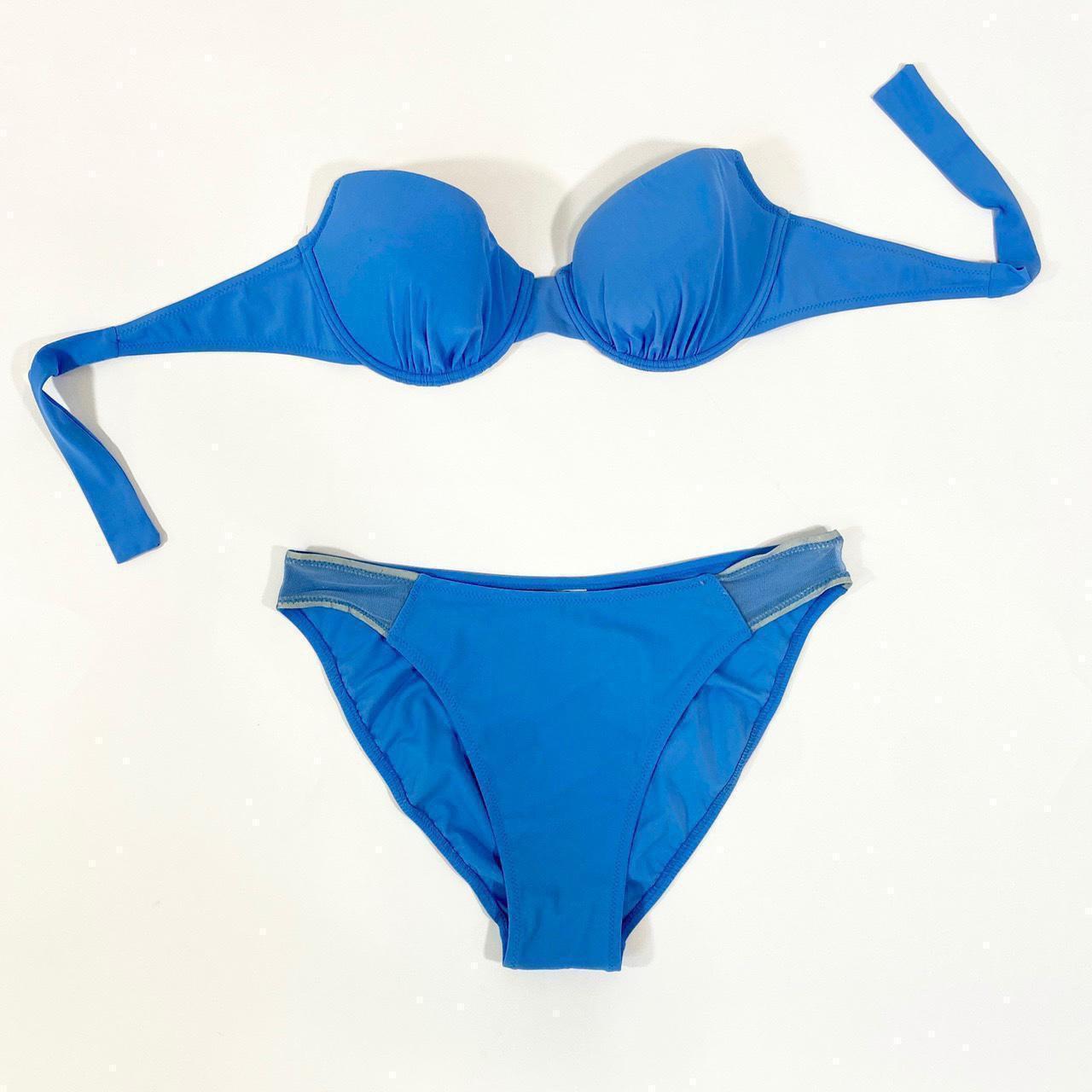 Vintage bikini swim set 90s baby blue 2 piece... Depop