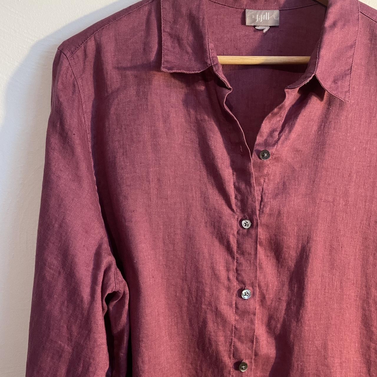 J. Jill Women's Burgundy Shirt Depop