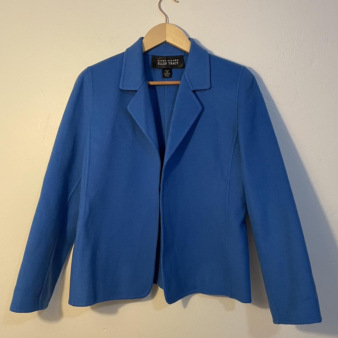 Ellen Tracy 90s vintage 100% wool open blazer... - Depop