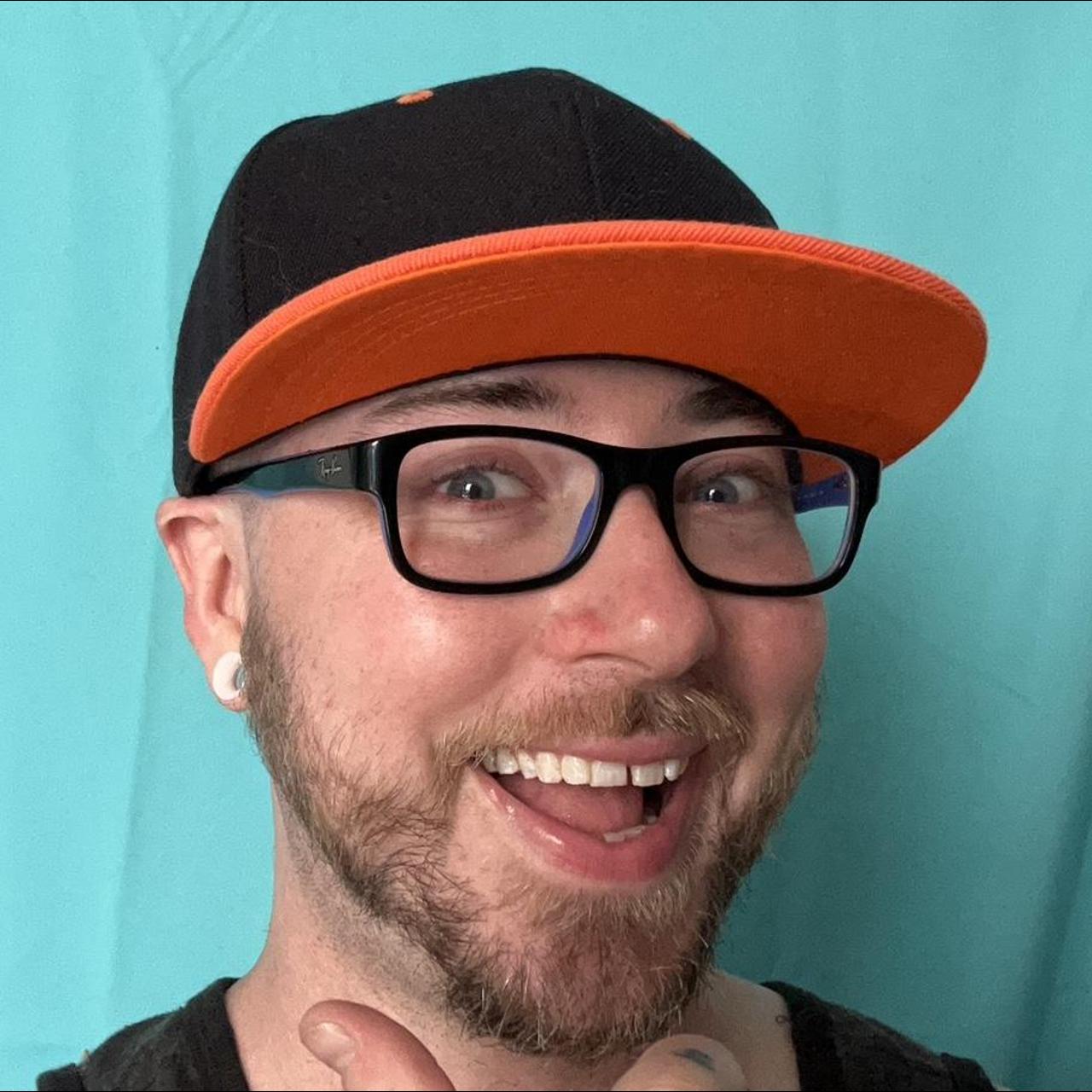 Black and Orange Hat Depop