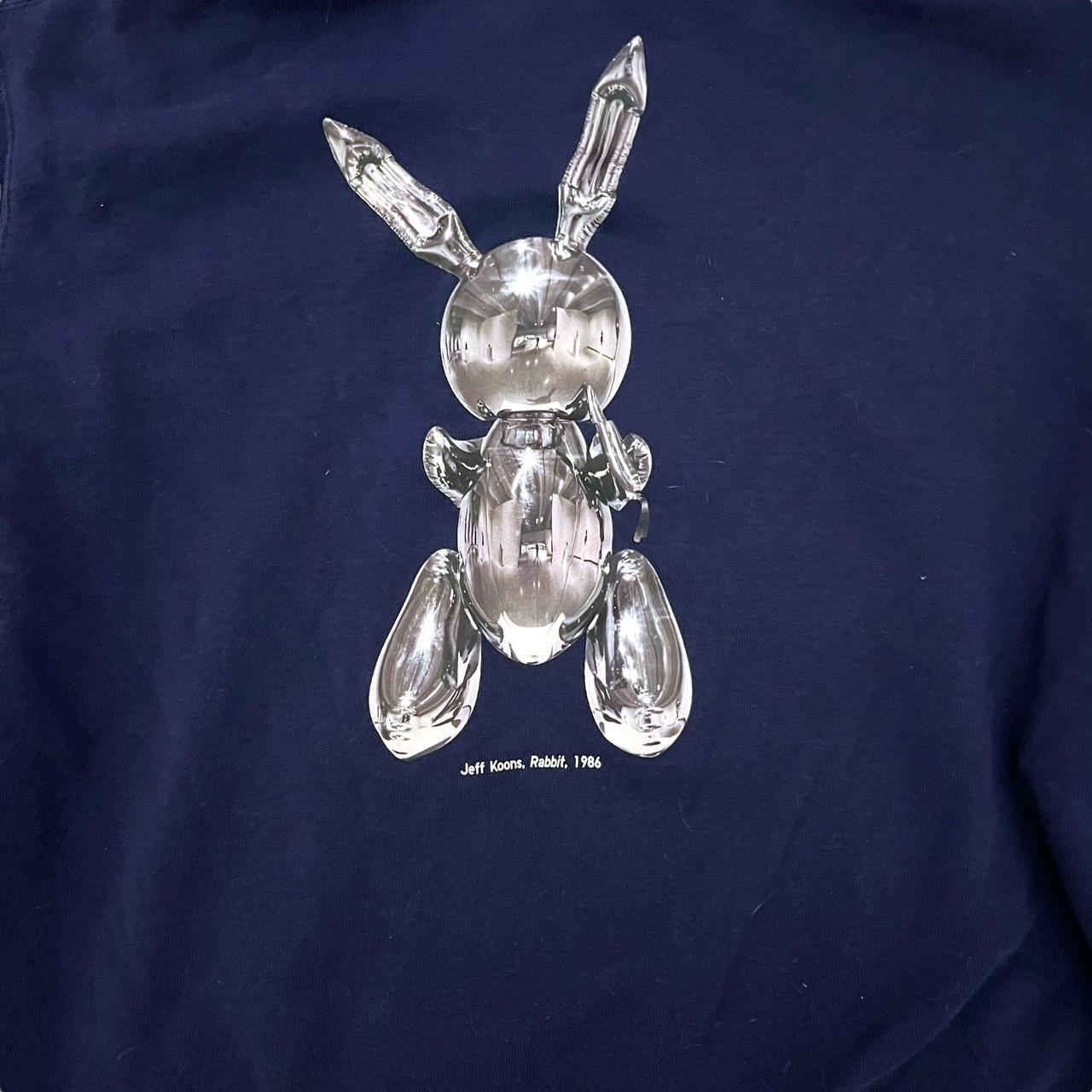 Uniqlo Jeff store Koons Rabbit 1986 Hoodie Sweatshirt in Blue Size Small