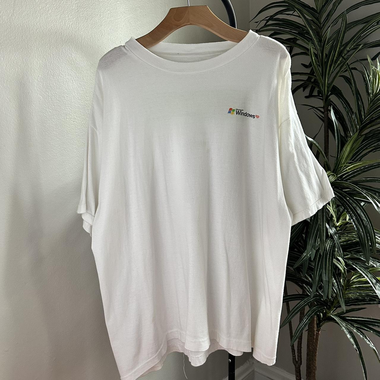 90s Microsoft White Single Stitch T-Shirt Size... - Depop
