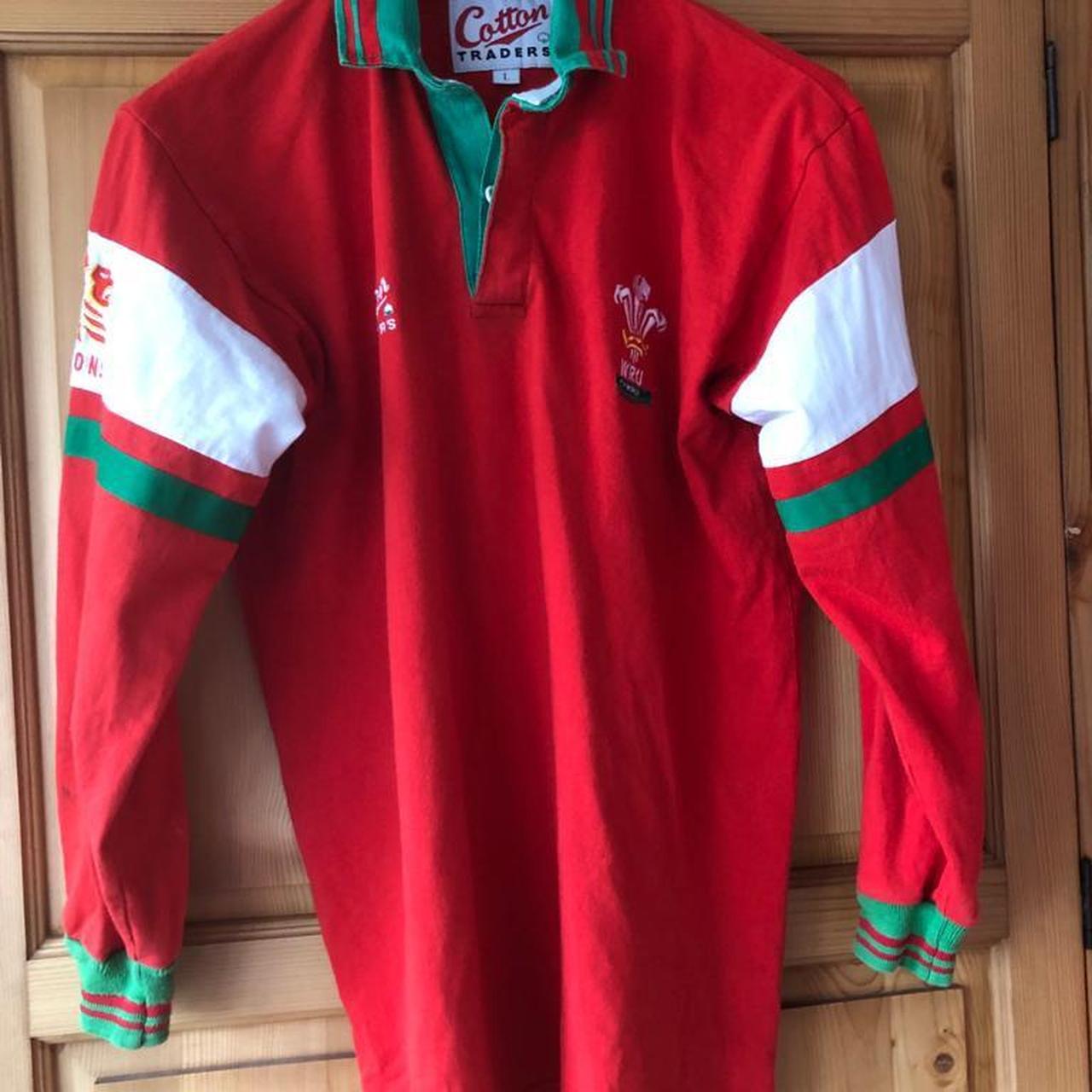WRU Wales Rugby Cotton Traders Home Shirt 1994 1995... Depop
