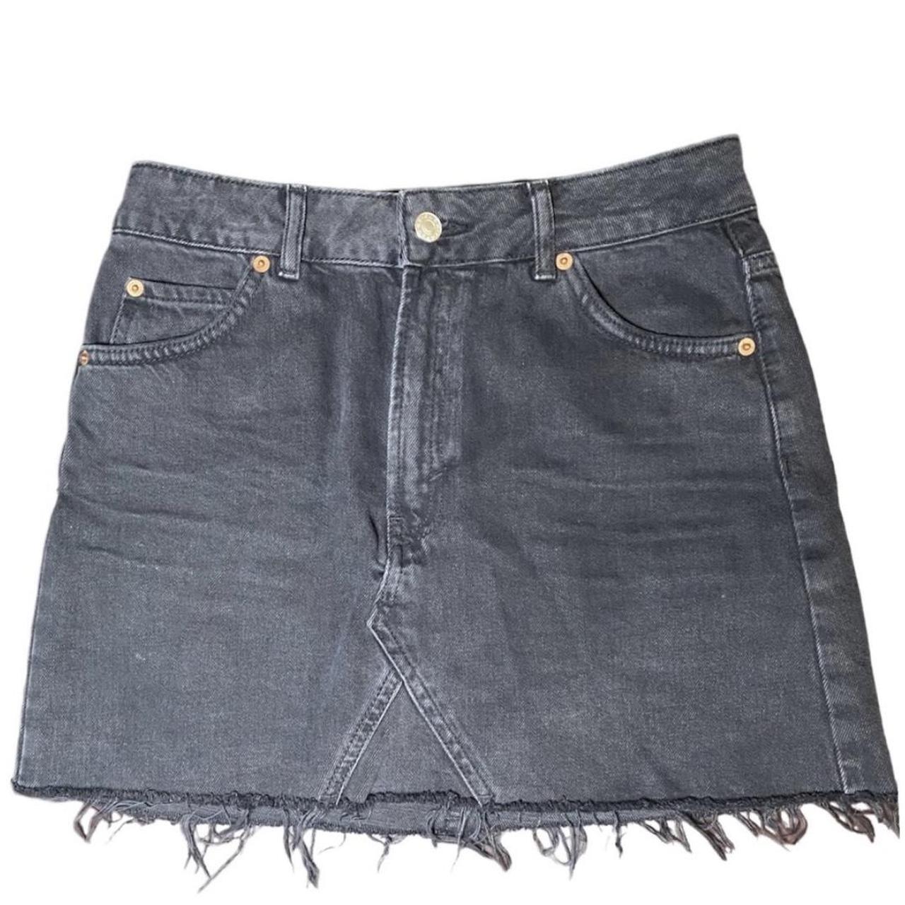 Topshop Moto Black Denim Mini Skirt with