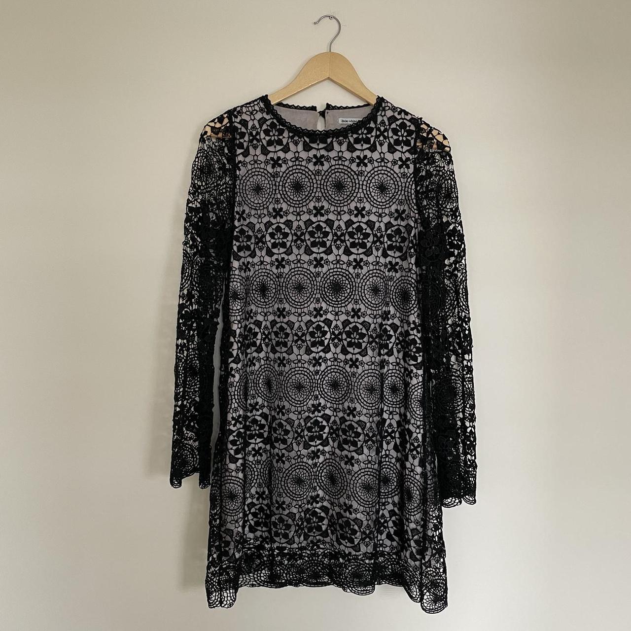 LITTLE WHITE LIES Lace Dress Black lace with pale - Depop