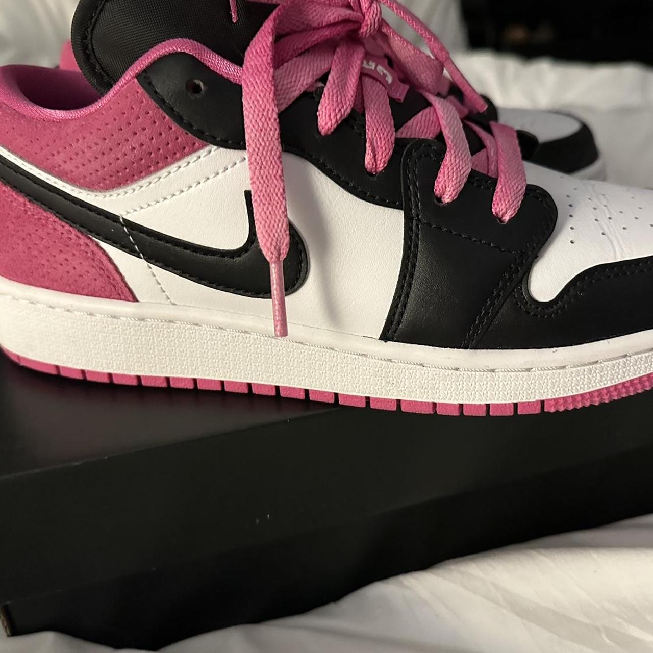 Nike air Jordan 1 lows -Pink and black -Size... - Depop