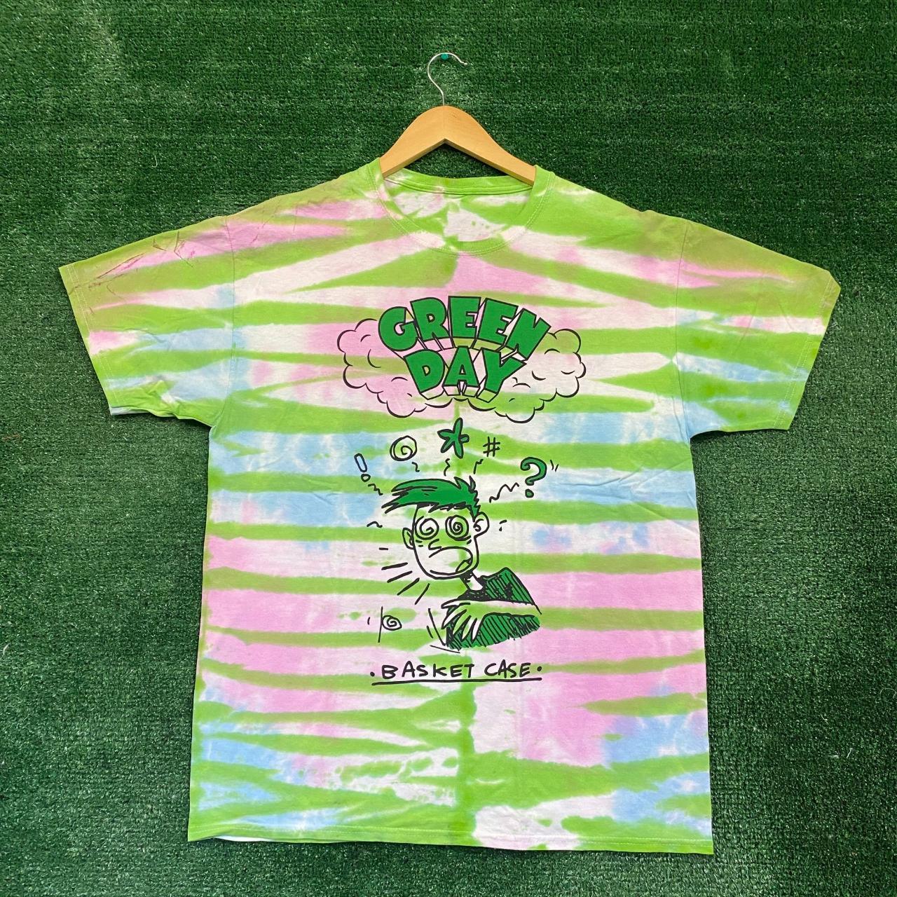 Green Day Basket Case Tie Dye Punk Rock Band T-Shirt... - Depop