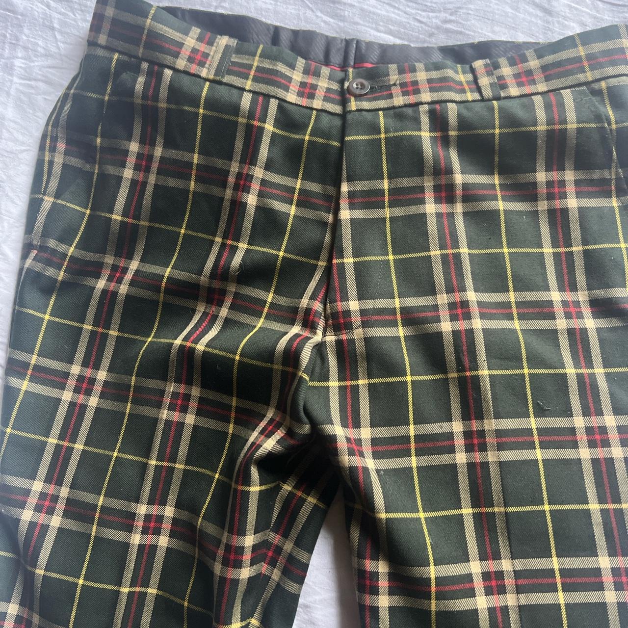 Mens mod Relco green Tartan trousers. Waist... - Depop