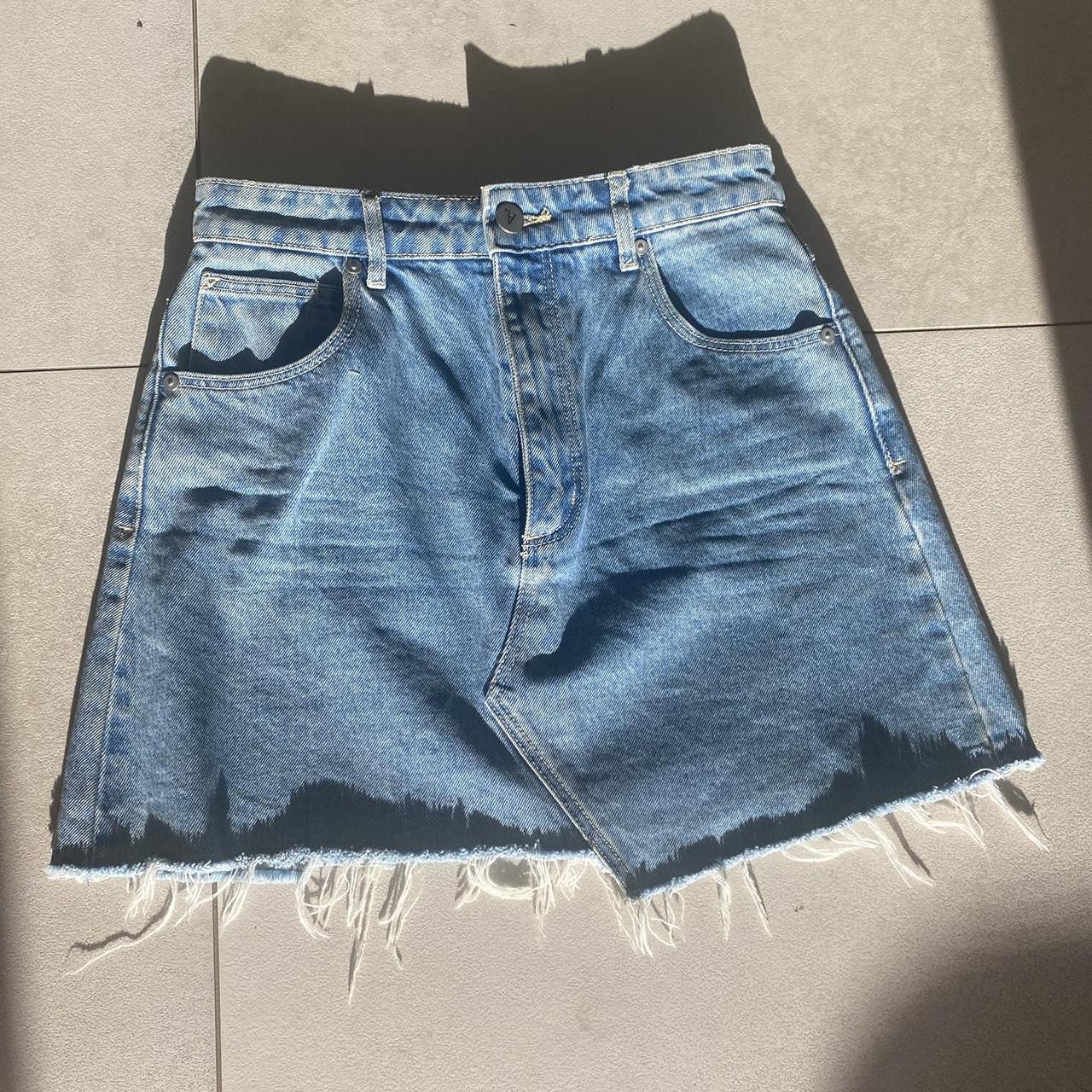 Abrand Jeans A Skirt size 8 / 25 blue denim mini... - Depop