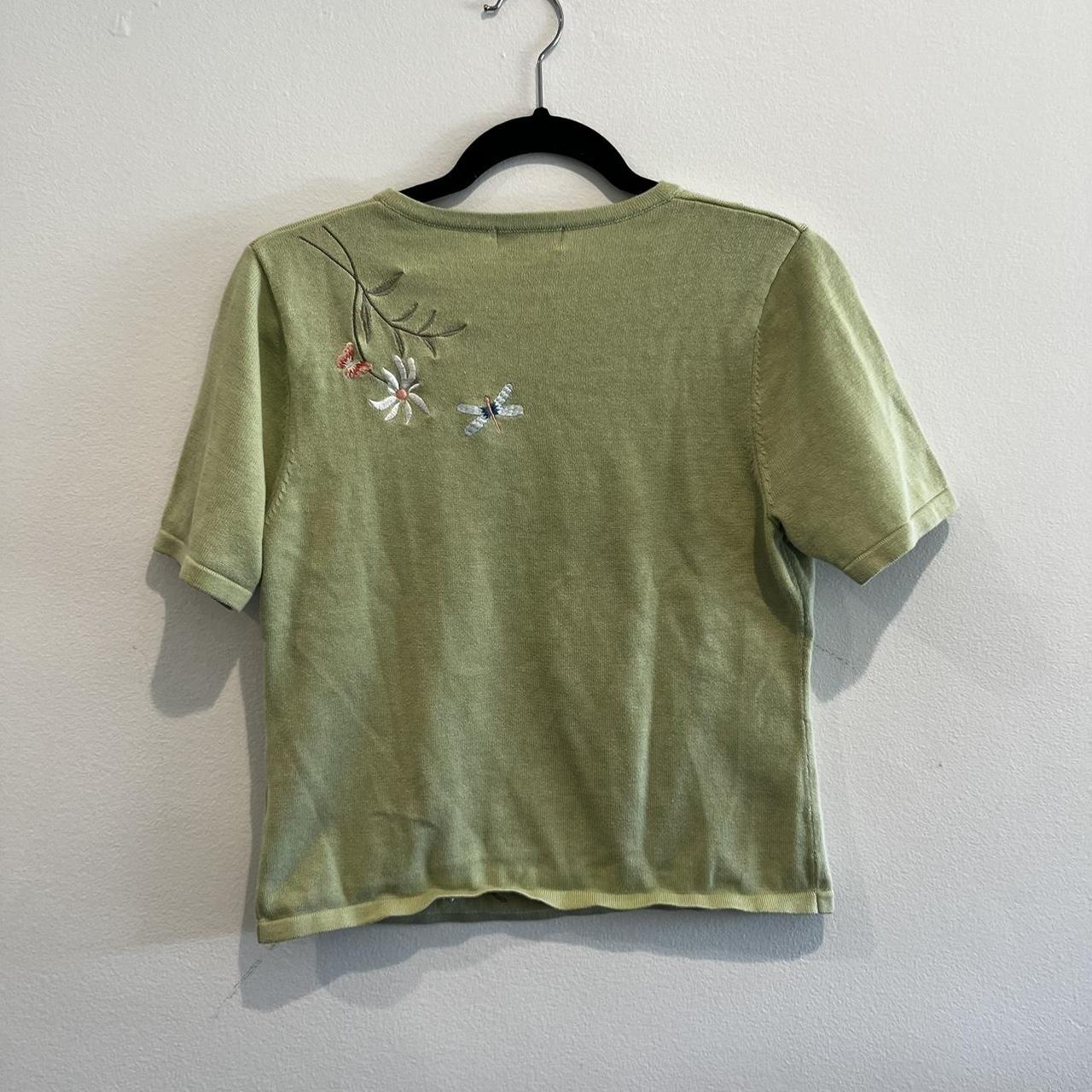 Christopher & Banks Women's Green T-shirt | Depop