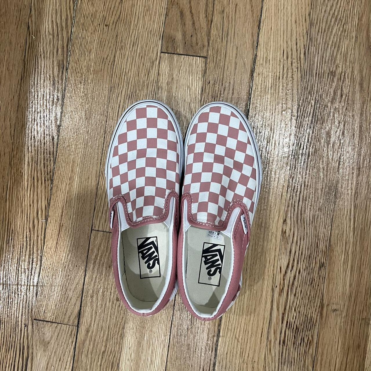 Checkered vans peach hotsell