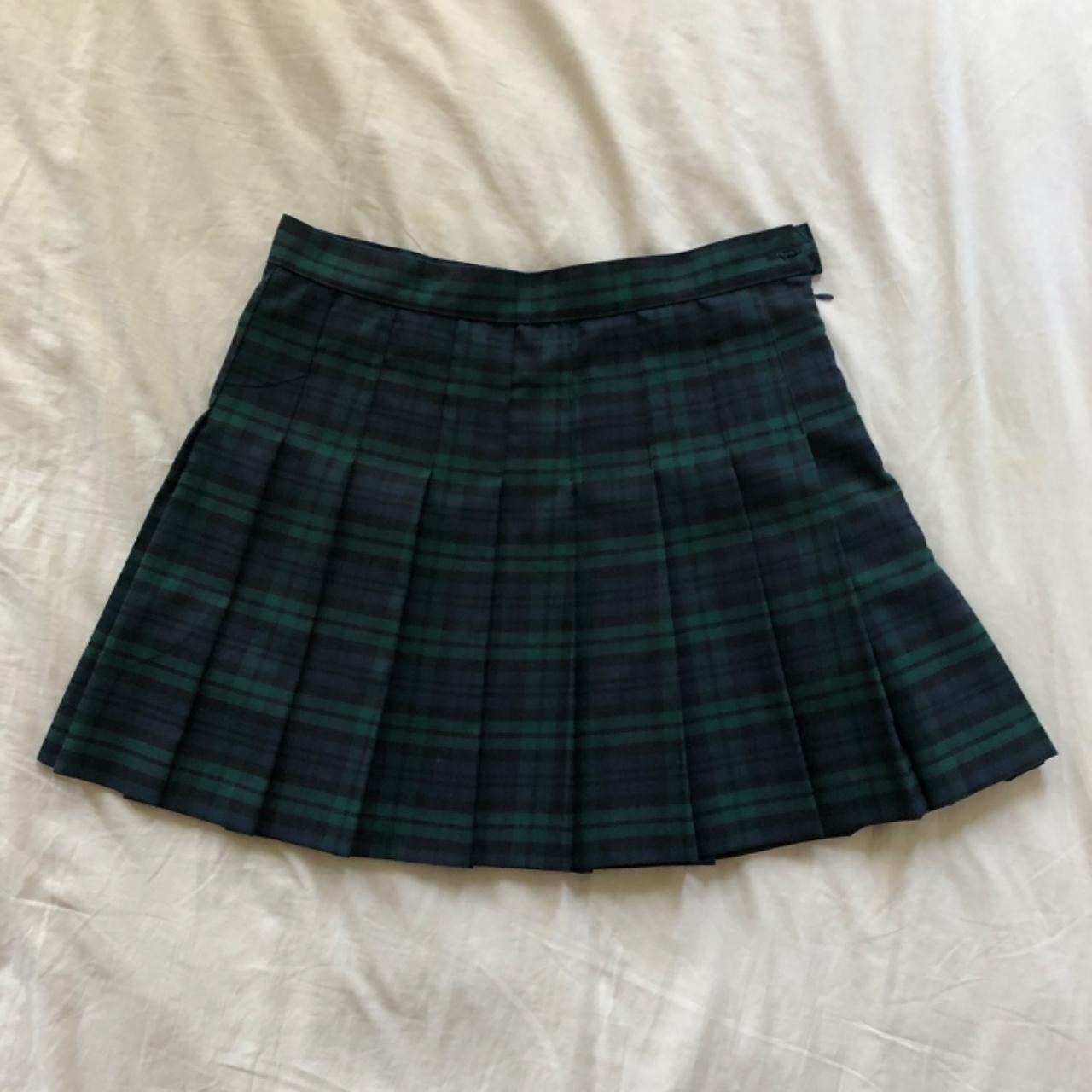 American Apparel plaid pleated miniskirt. Size XL... - Depop