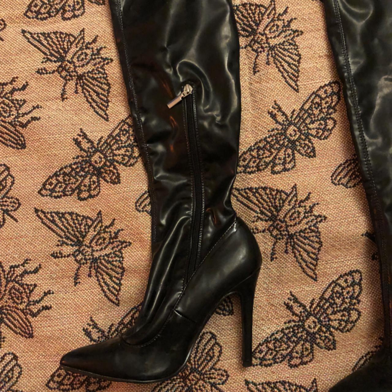 Dolls Kill latex knee high heels. Size 8.5. Real | Depop