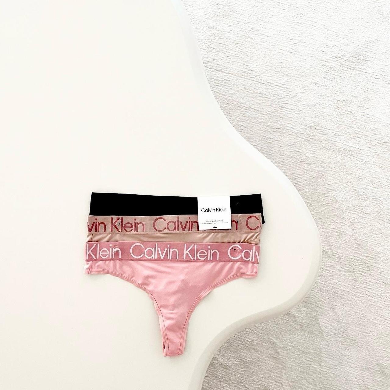 NWT Calvin Klein Bold Logo Thong 3 Pack Retail... - Depop